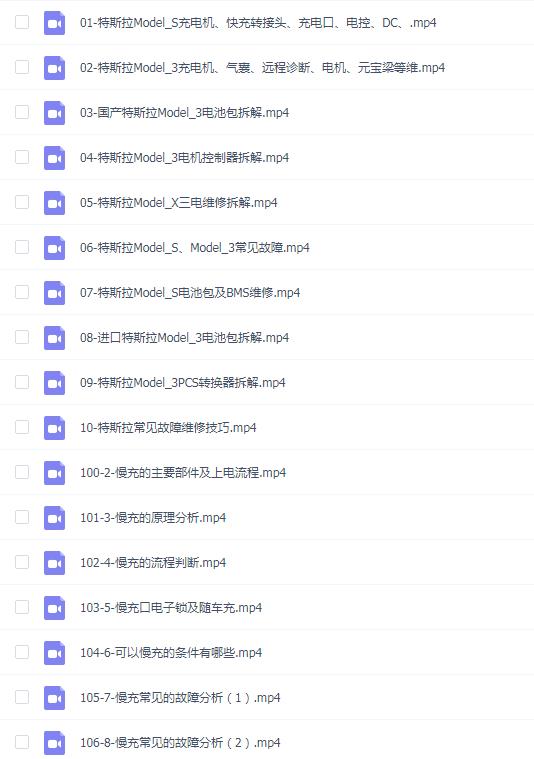 汽车新能源汽车三电实战维修默认班级-106节